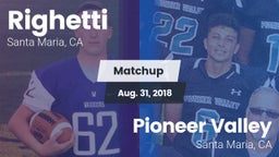 Matchup: Righetti  vs. Pioneer Valley  2018