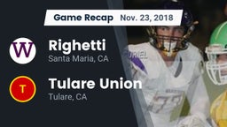Recap: Righetti  vs. Tulare Union  2018