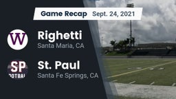 Recap: Righetti  vs. St. Paul  2021