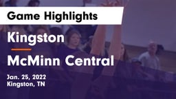 Kingston  vs McMinn Central  Game Highlights - Jan. 25, 2022