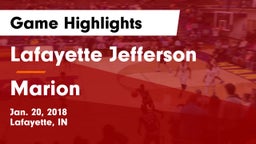 Lafayette Jefferson  vs Marion  Game Highlights - Jan. 20, 2018