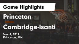 Princeton  vs Cambridge-Isanti  Game Highlights - Jan. 4, 2019