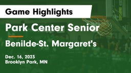 Park Center Senior  vs Benilde-St. Margaret's  Game Highlights - Dec. 16, 2023