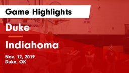 Duke  vs Indiahoma  Game Highlights - Nov. 12, 2019