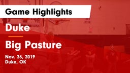 Duke  vs Big Pasture  Game Highlights - Nov. 26, 2019