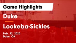 Duke  vs Lookeba-Sickles  Game Highlights - Feb. 22, 2020