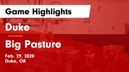 Duke  vs Big Pasture  Game Highlights - Feb. 29, 2020