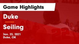 Duke  vs Seiling  Game Highlights - Jan. 23, 2021