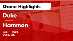 Duke  vs Hammon  Game Highlights - Feb. 1, 2021