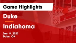 Duke  vs Indiahoma  Game Highlights - Jan. 8, 2022