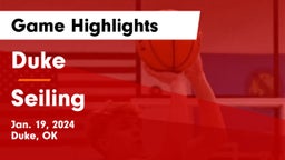 Duke  vs Seiling  Game Highlights - Jan. 19, 2024