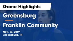 Greensburg  vs Franklin Community  Game Highlights - Nov. 15, 2019
