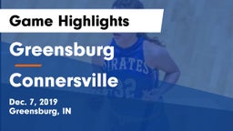 Greensburg  vs Connersville  Game Highlights - Dec. 7, 2019