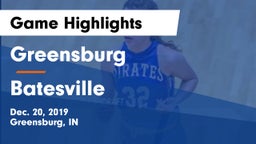 Greensburg  vs Batesville  Game Highlights - Dec. 20, 2019