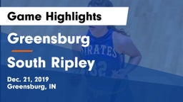 Greensburg  vs South Ripley Game Highlights - Dec. 21, 2019