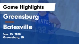 Greensburg  vs Batesville  Game Highlights - Jan. 25, 2020
