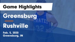 Greensburg  vs Rushville  Game Highlights - Feb. 5, 2020