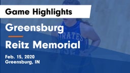 Greensburg  vs Reitz Memorial  Game Highlights - Feb. 15, 2020