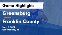 Greensburg  vs Franklin County  Game Highlights - Jan. 9, 2021