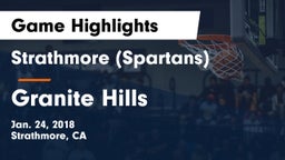 Strathmore (Spartans) vs Granite Hills  Game Highlights - Jan. 24, 2018