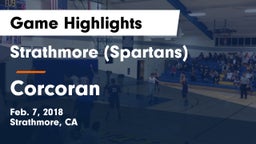 Strathmore (Spartans) vs Corcoran  Game Highlights - Feb. 7, 2018