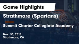 Strathmore (Spartans) vs Summit Charter Collegiate Academy Game Highlights - Nov. 30, 2018