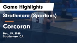 Strathmore (Spartans) vs Corcoran  Game Highlights - Dec. 15, 2018