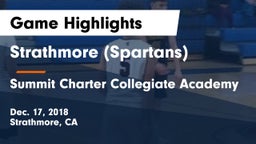 Strathmore (Spartans) vs Summit Charter Collegiate Academy Game Highlights - Dec. 17, 2018