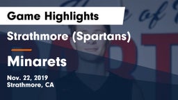 Strathmore (Spartans) vs Minarets Game Highlights - Nov. 22, 2019