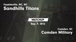 Matchup: Sandhills Titans vs. Camden Military  2016