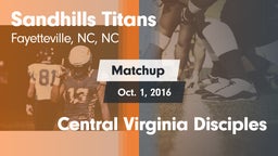 Matchup: Sandhills Titans vs. Central Virginia Disciples 2016
