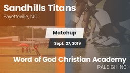 Matchup: Sandhills Titans vs. Word of God Christian Academy 2019
