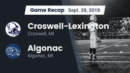 Recap: Croswell-Lexington  vs. Algonac  2018