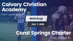 Matchup: Calvary Christian vs. Coral Springs Charter  2016