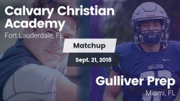Matchup: Calvary Christian vs. Gulliver Prep  2018