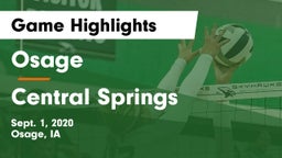 Osage  vs Central Springs  Game Highlights - Sept. 1, 2020