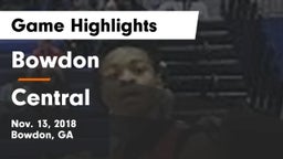 Bowdon  vs Central  Game Highlights - Nov. 13, 2018