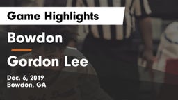 Bowdon  vs Gordon Lee  Game Highlights - Dec. 6, 2019
