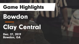 Bowdon  vs Clay Central Game Highlights - Dec. 27, 2019