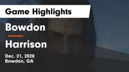 Bowdon  vs Harrison  Game Highlights - Dec. 21, 2020