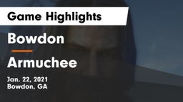 Bowdon  vs Armuchee  Game Highlights - Jan. 22, 2021
