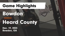 Bowdon  vs Heard County  Game Highlights - Dec. 19, 2023