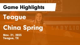 Teague  vs China Spring  Game Highlights - Nov. 21, 2023