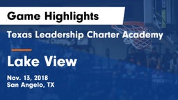 Texas Leadership Charter Academy  vs Lake View  Game Highlights - Nov. 13, 2018
