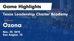 Texas Leadership Charter Academy  vs Ozona  Game Highlights - Nov. 20, 2018