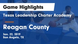 Texas Leadership Charter Academy  vs Reagan County  Game Highlights - Jan. 22, 2019