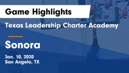 Texas Leadership Charter Academy  vs Sonora  Game Highlights - Jan. 10, 2020