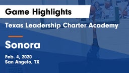 Texas Leadership Charter Academy  vs Sonora  Game Highlights - Feb. 4, 2020
