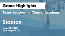Texas Leadership Charter Academy  vs Stanton  Game Highlights - Nov. 24, 2020