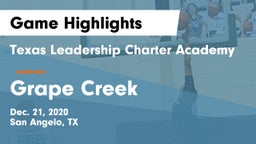 Texas Leadership Charter Academy  vs Grape Creek  Game Highlights - Dec. 21, 2020